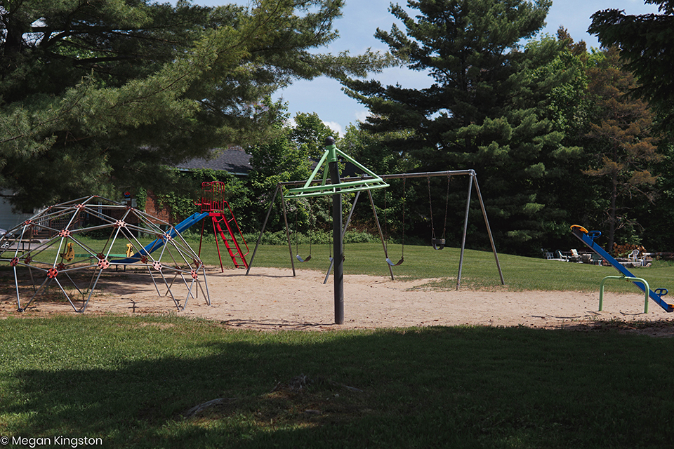 Playground in Village on the Green in Orrville during the summer